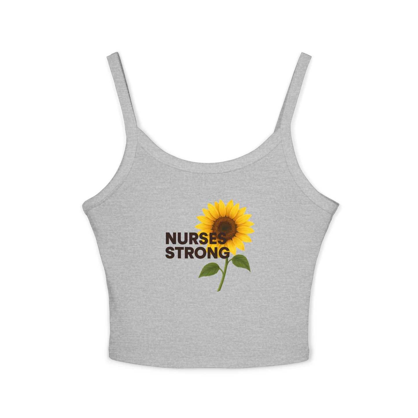 Sunflower Tank Top, Summer Sleeveless Top, Gift for Nurses, Floral Spaghetti Strap Shirt, Motivational Womens Top