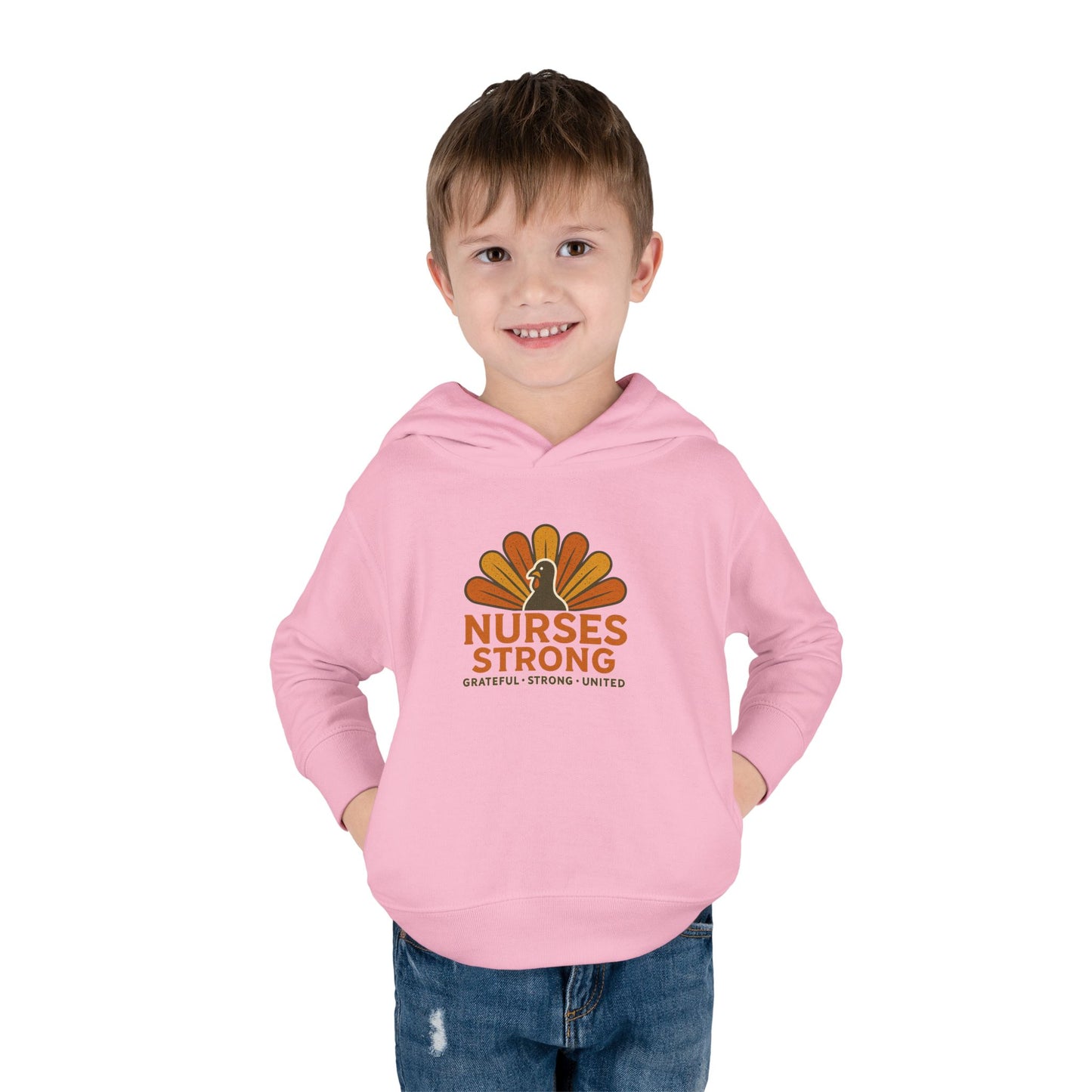 Nurses Strong Toddler Hoodie, Cute Kids Sweatshirt, Thanksgiving Gift, Toddler Fleece Pullover, Support Nurses, Adorable Kids Apparel