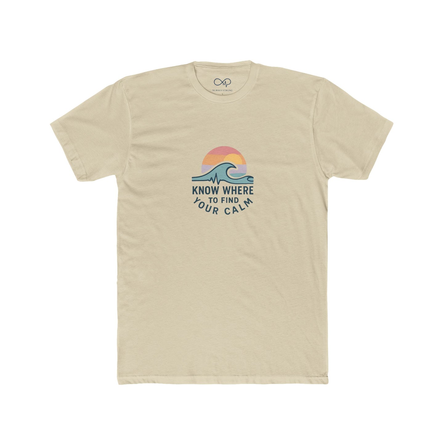 Know Where to Find Your Calm Cozy Ocean Vibes Crew Tee, Cotton Crew Tee, Inspirational Shirt, Beachwear