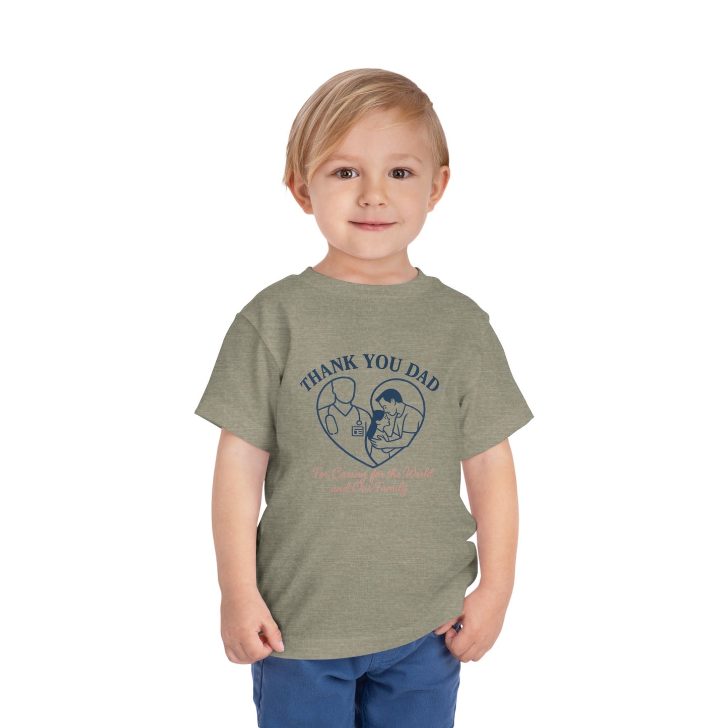 Thank You Dad Toddler Tee, Kids Nurses Appreciation Shirt, Father's Day Gift, Toddler Short Sleeve T-Shirt, Cute Baby Tee