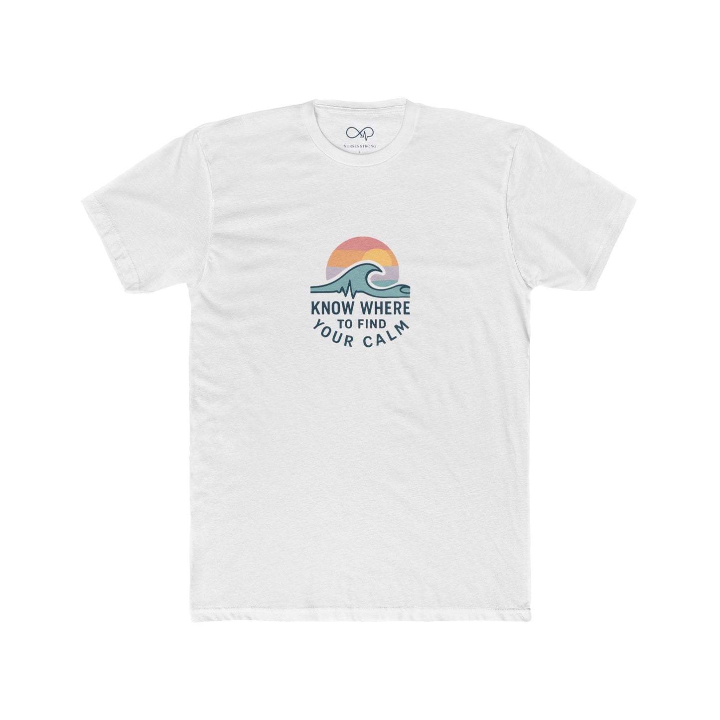 Know Where to Find Your Calm Cozy Ocean Vibes Crew Tee, Cotton Crew Tee, Inspirational Shirt, Beachwear