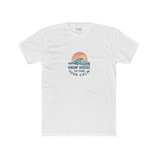Know Where to Find Your Calm Cozy Ocean Vibes Crew Tee, Cotton Crew Tee, Inspirational Shirt, Beachwear