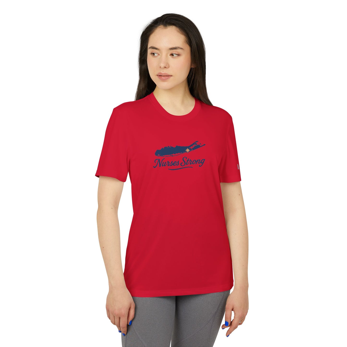LI Strong NS Adidas Sports Tee, Casual, Activewear, Fitness Gift, Workout Clothing