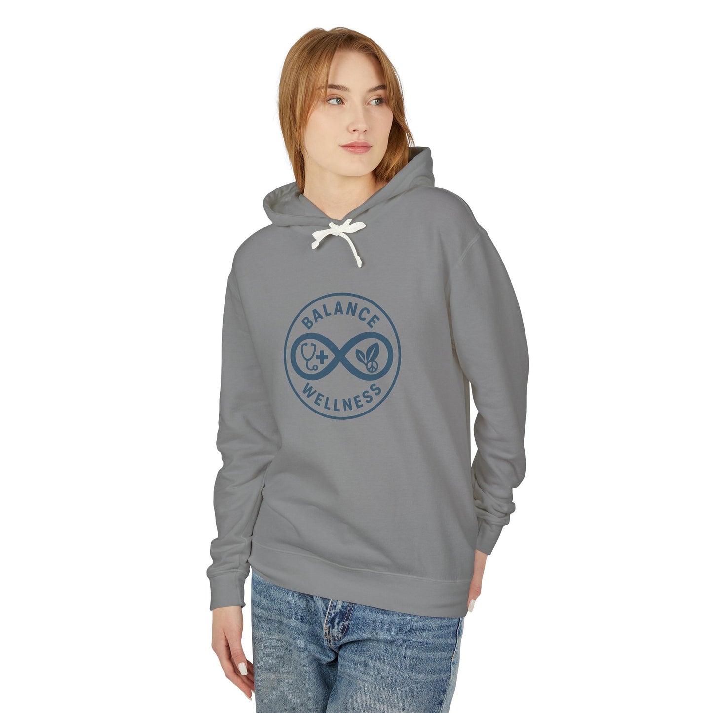 Balance Wellness Design, Cozy Gift for Mindfulness, Lightweight Hooded Sweatshirt, Yoga, Fitness, Relaxation, Self-Care