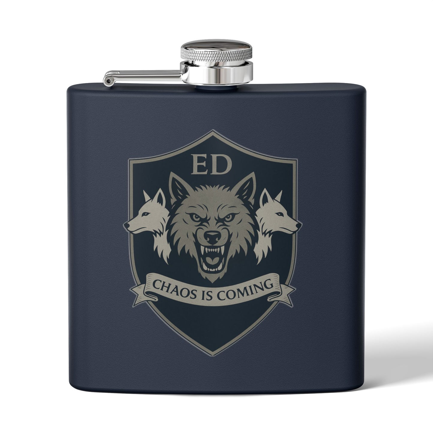 Wolf-Themed Stainless Steel Flask | Custom Engraved Gift for Men, Great for Groomsmen, Camping, Tailgating, Outdoor Adventures, Unique [...]
