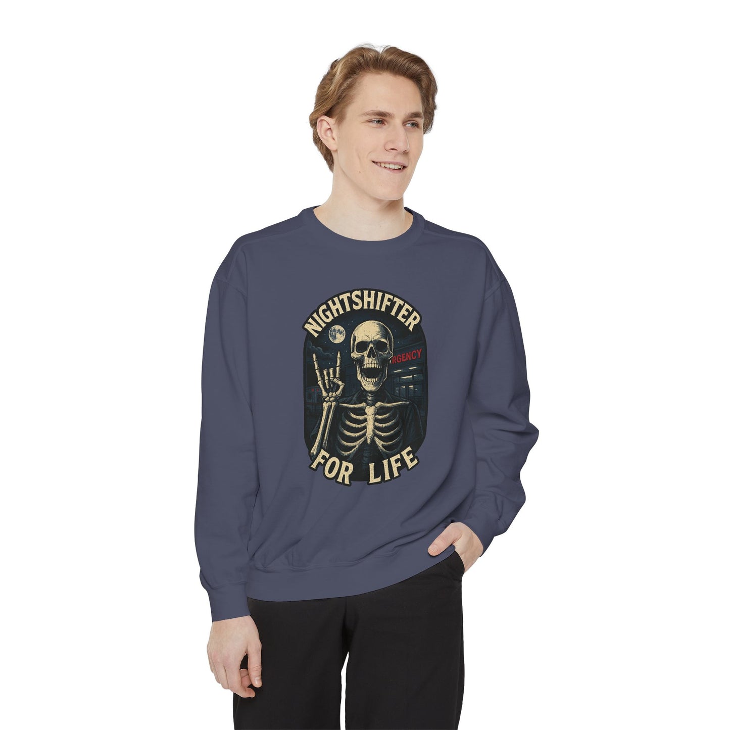 Nightshifter for Life, Unisex Sweatshirt Nurses Strong, Cozy Gift for Healthcare Workers, Casual Wear, Fall Fashion