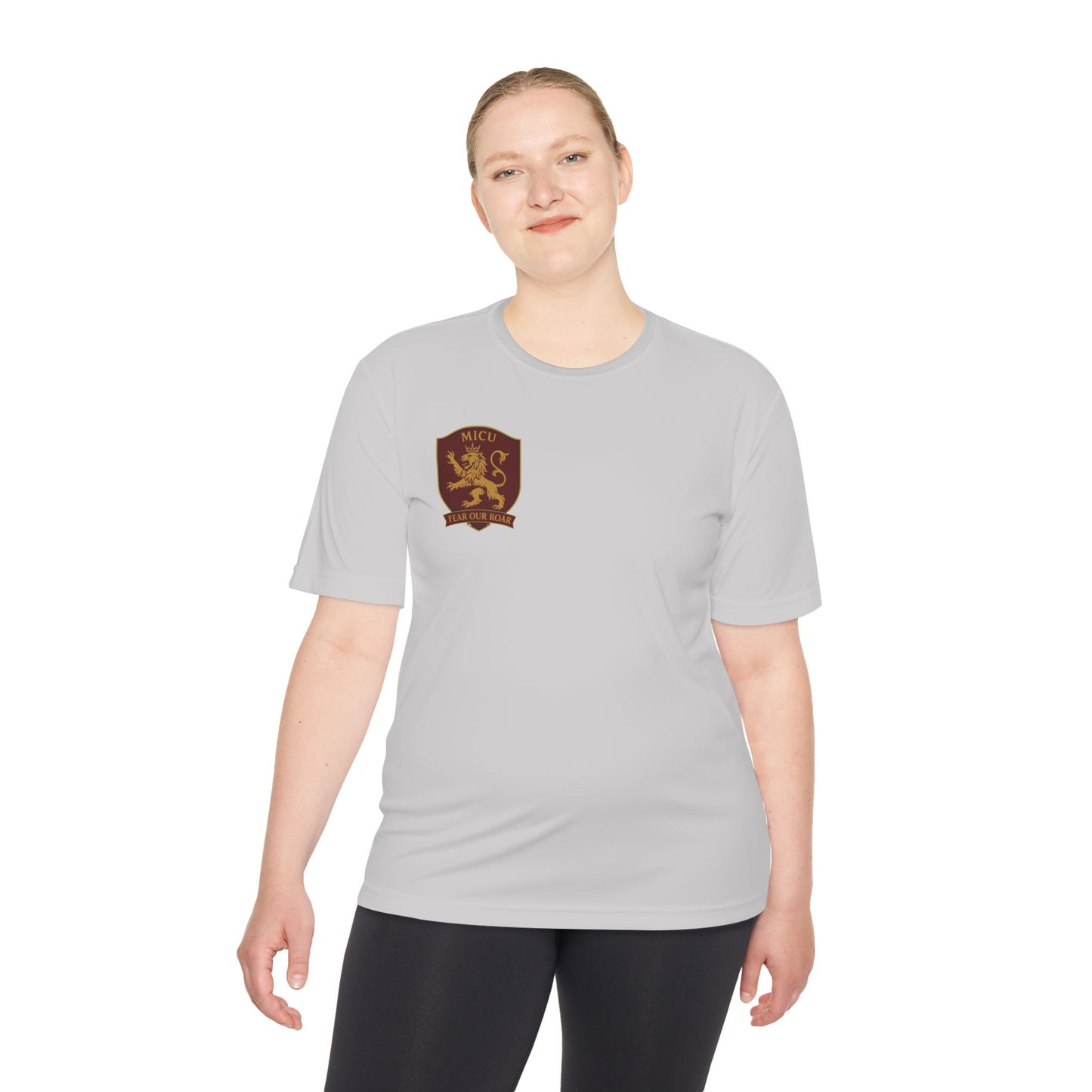MICU Sigil -Wicking Tee with Crest Design | Activewear for Sports, Gym, Workout, Gift for Fitness Lovers, Casual Wear