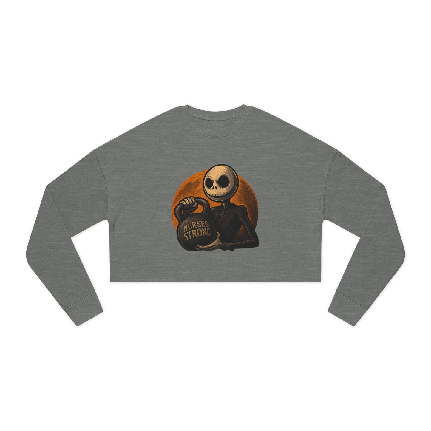 NS Skellington Cropped Sweatshirt | Halloween Vibe | Gift for Nurses | Cozy Fall Fashion | Effective Wardrobe Essential