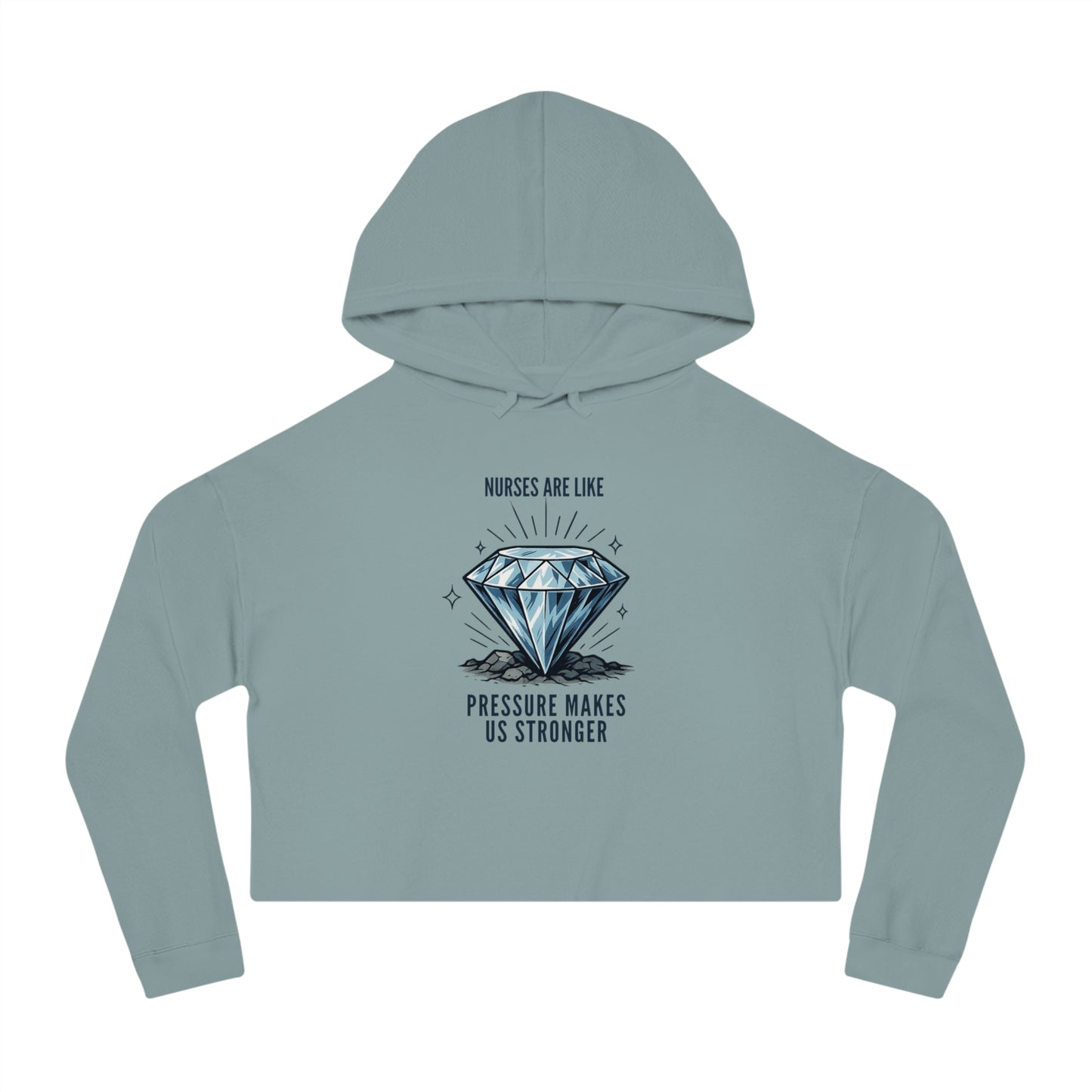 Diamond Cropped Hooded Sweatshirt