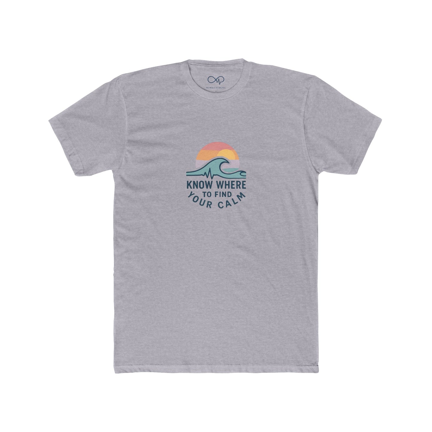 Know Where to Find Your Calm Cozy Ocean Vibes Crew Tee, Cotton Crew Tee, Inspirational Shirt, Beachwear
