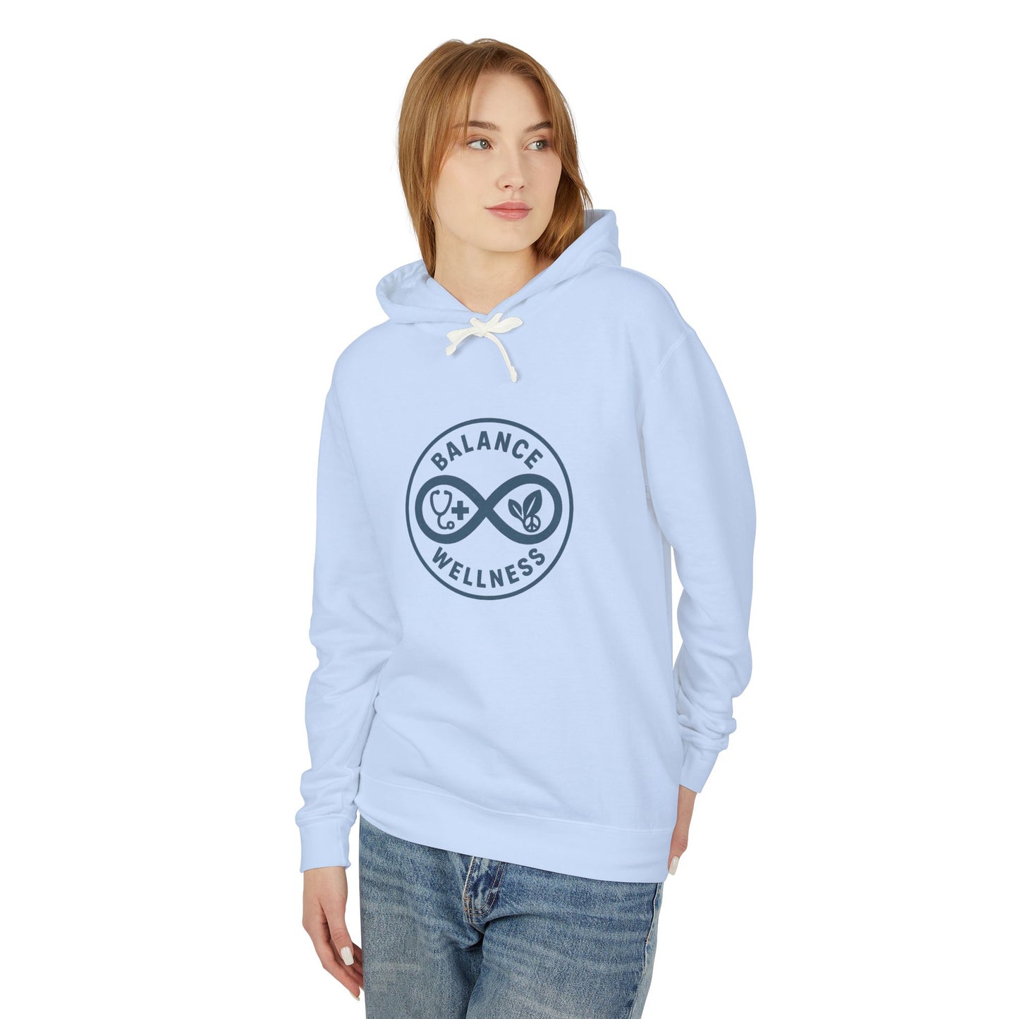 Balance Wellness Design, Cozy Gift for Mindfulness, Lightweight Hooded Sweatshirt, Yoga, Fitness, Relaxation, Self-Care