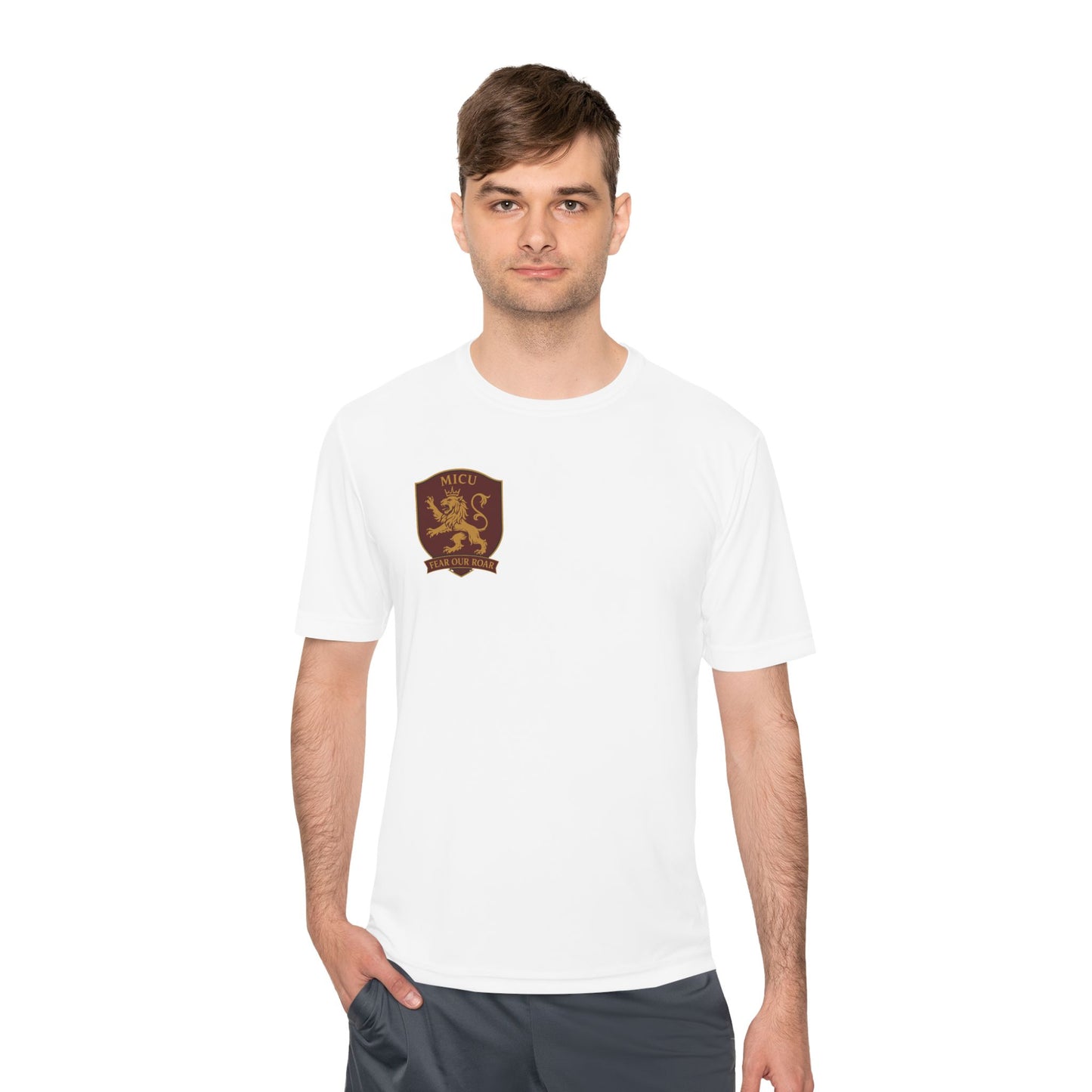 MICU Sigil -Wicking Tee with Crest Design | Activewear for Sports, Gym, Workout, Gift for Fitness Lovers, Casual Wear