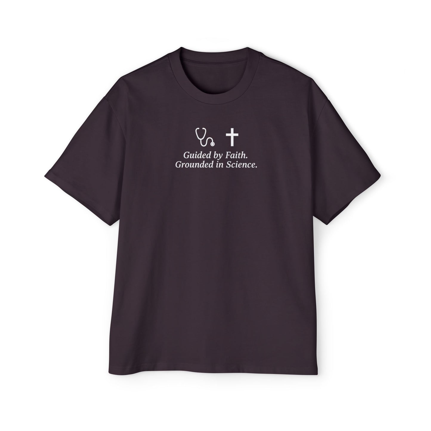 Guided by Faith, Men's Heavy Oversized Tee - Relaxed Casual Vibes, Everyday Wear,