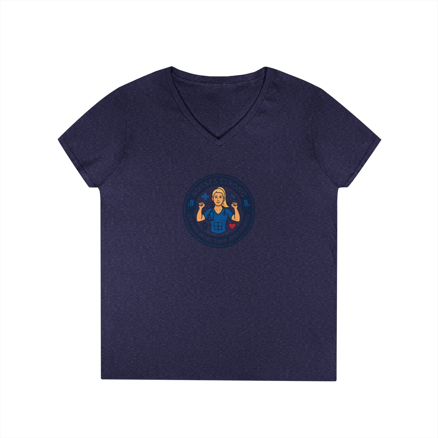 Empowering Ladies' V-Neck T-Shirt - Strong Women, Casual Wear, Gift for Her, Motivational Fashion, Workout Tee