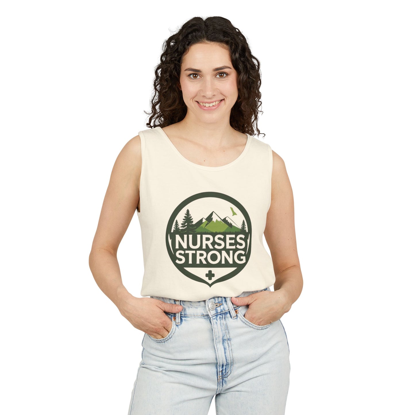 Nurses Strong Tank Top, Inspirational Relaxed Fit Sleeveless Shirt, Gifts for Healthcare Workers, Summer Casual Wear, Appreciation Gift