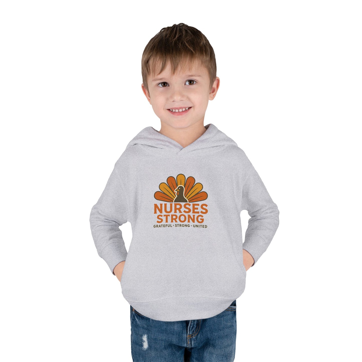 Nurses Strong Toddler Hoodie, Cute Kids Sweatshirt, Thanksgiving Gift, Toddler Fleece Pullover, Support Nurses, Adorable Kids Apparel