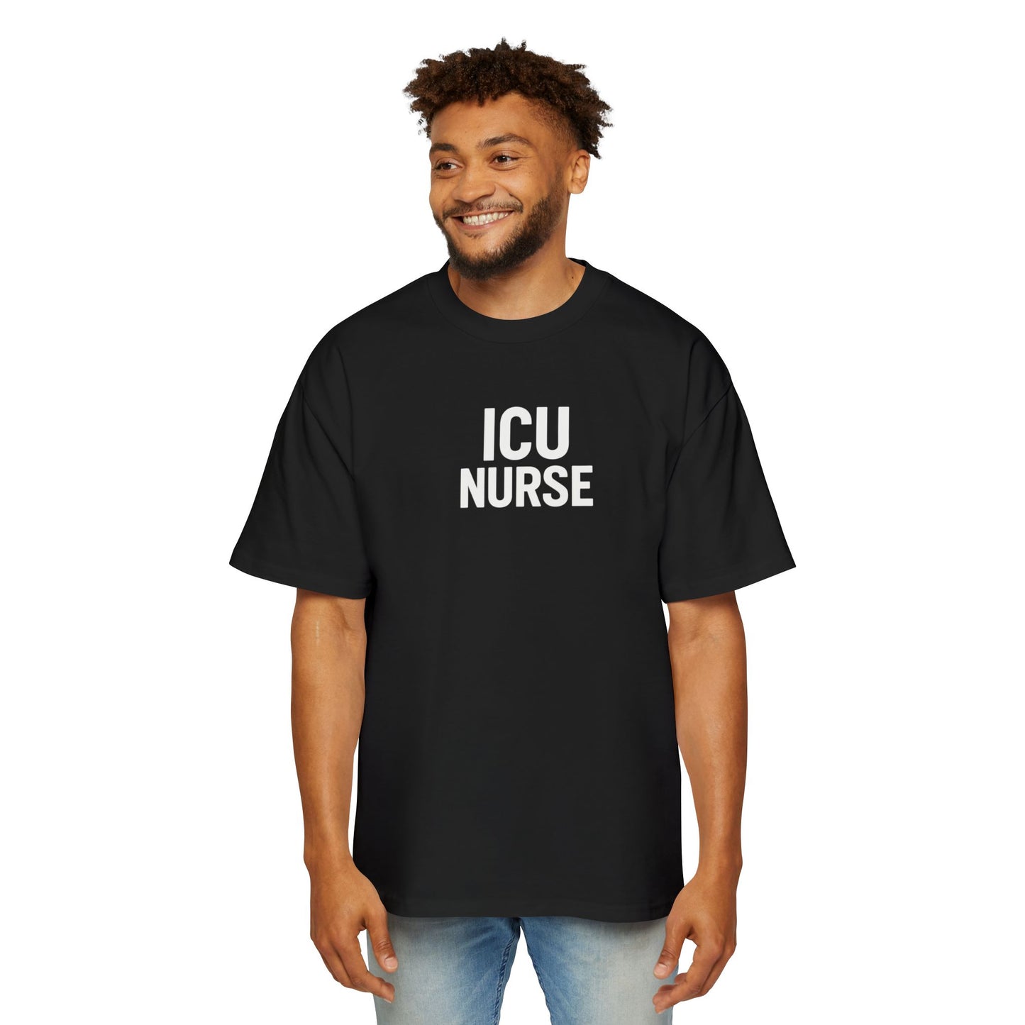 ICU Nurse Oversized Tee - Unisex Nurse Shirt, Gift for Healthcare Workers, Nurse Appreciation, Casual Wear, Red T-Shirt