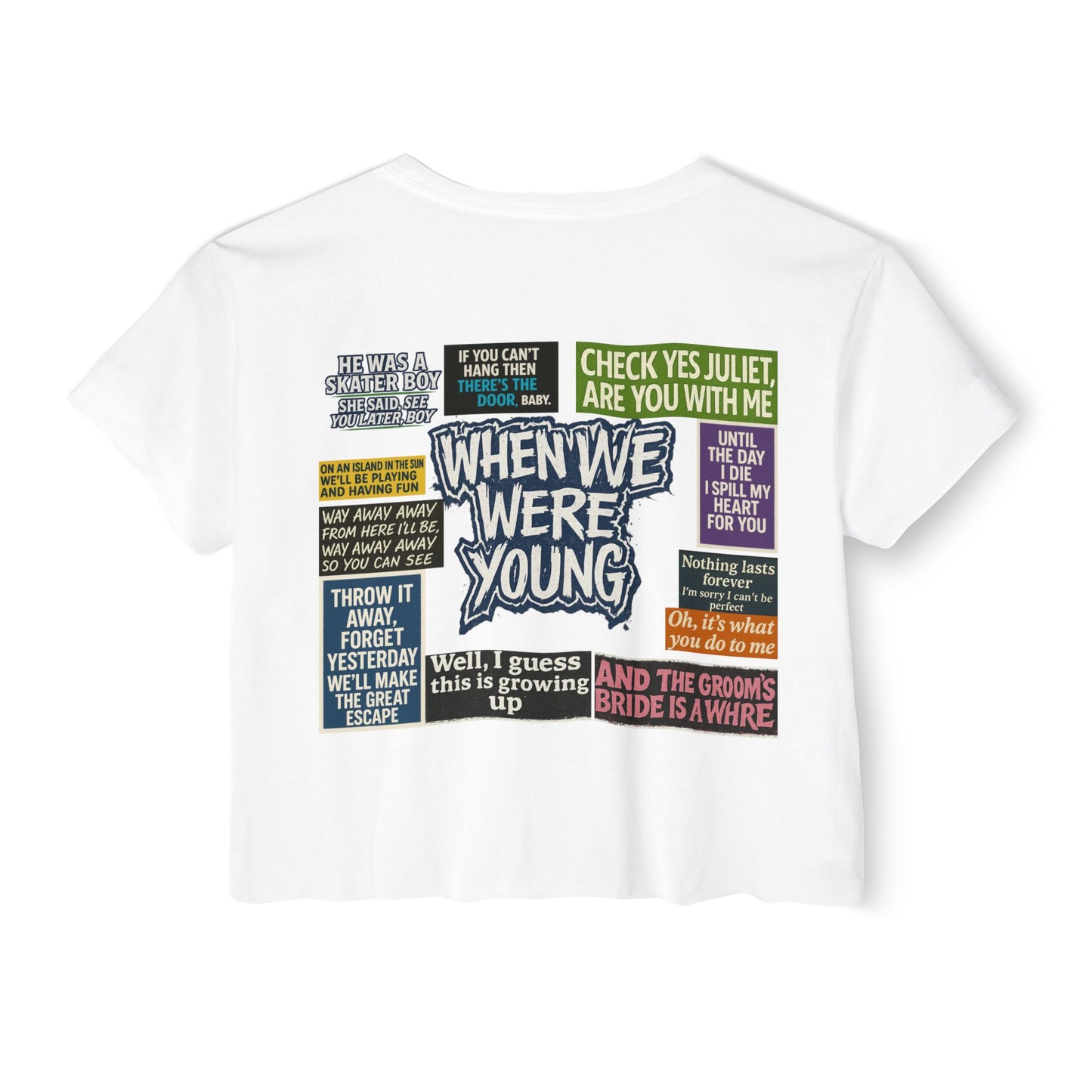When We Were Young Festival Crop Top, Edgy Crop Tee