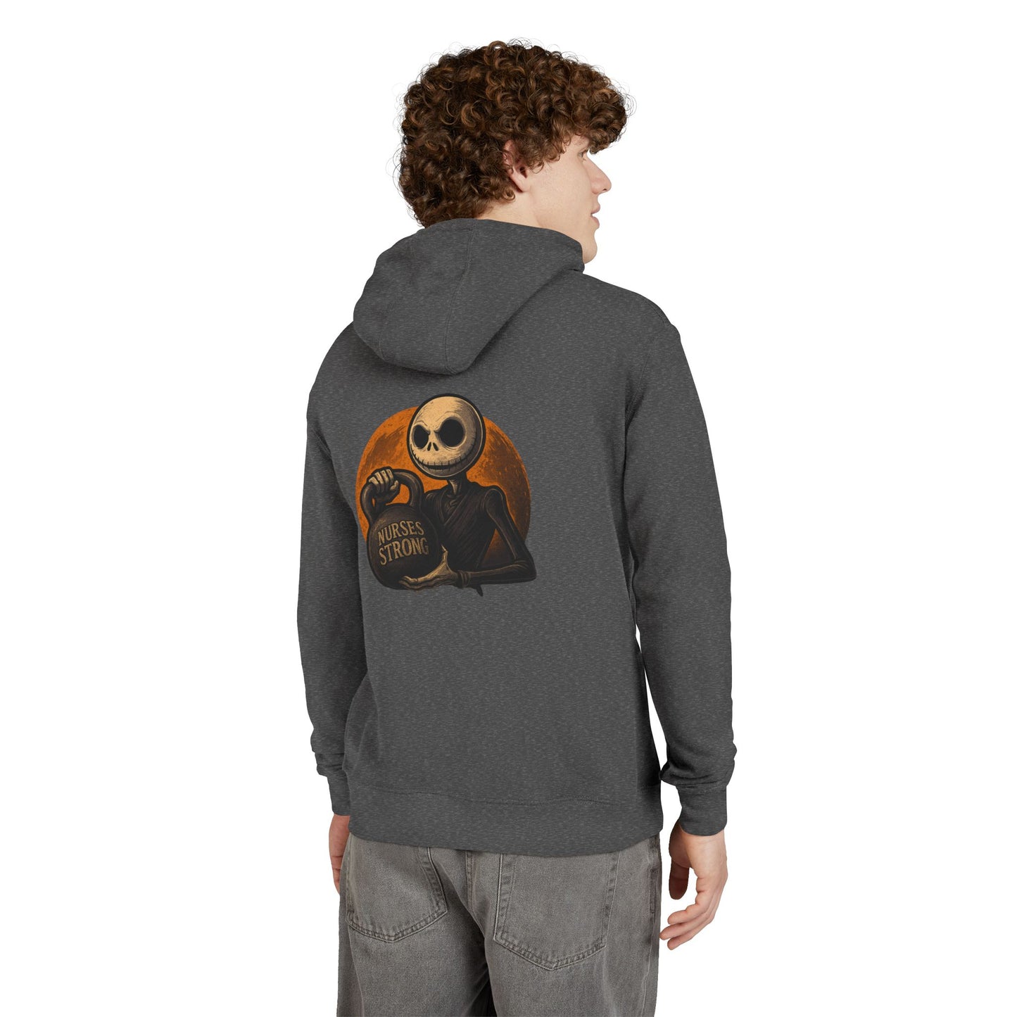 NS Skellington Halloween Unisex Hoodie, Gifts for Nurses, Cozy Fall Wear, Medical Halloween Apparel, Nurse Appreciation