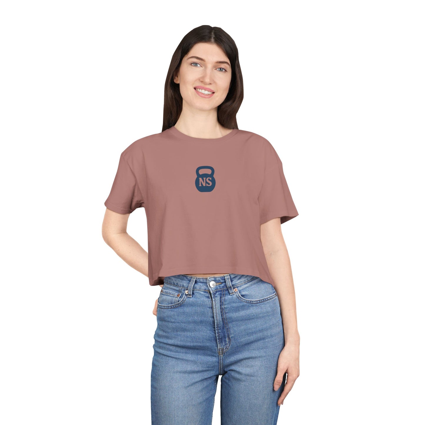 Nurses Strong KB Women's Crop Tee, Fitness Shirt for Nurses, Gym Top, Gift for Healthcare Workers, Inspirational Workout Wear