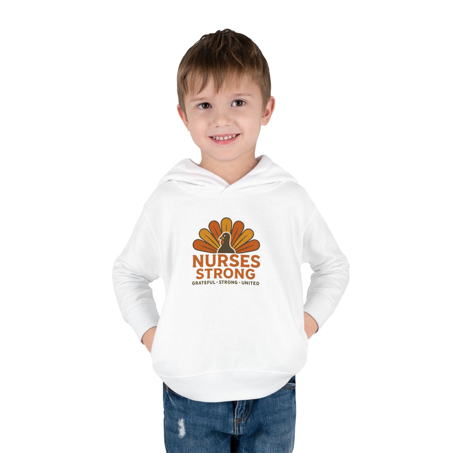 Nurses Strong Toddler Hoodie, Cute Kids Sweatshirt, Thanksgiving Gift, Toddler Fleece Pullover, Support Nurses, Adorable Kids Apparel