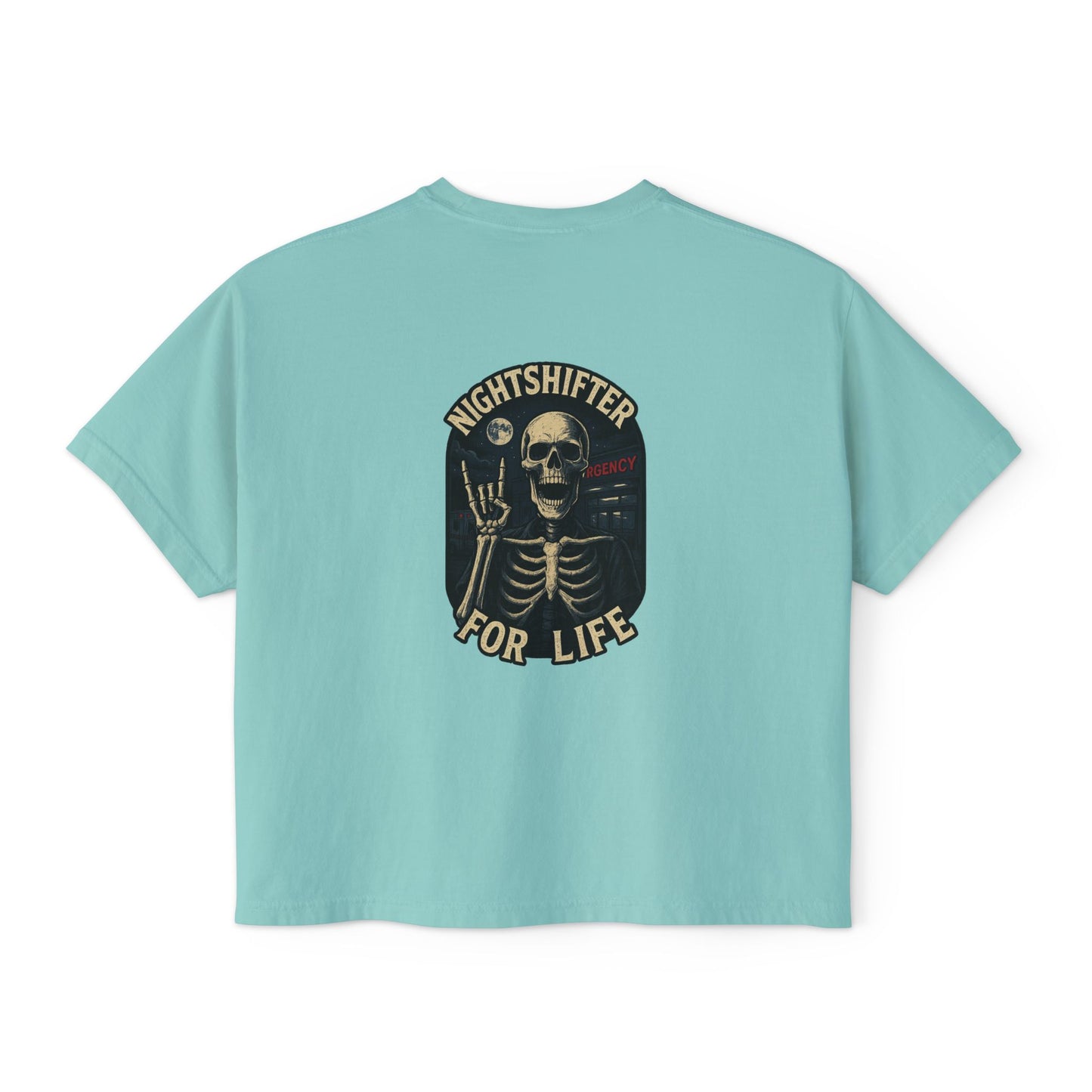 NightShifer for Life Trendy Boxy Tee, Everyday Comfort Top, Relaxed Fit Tee for Women