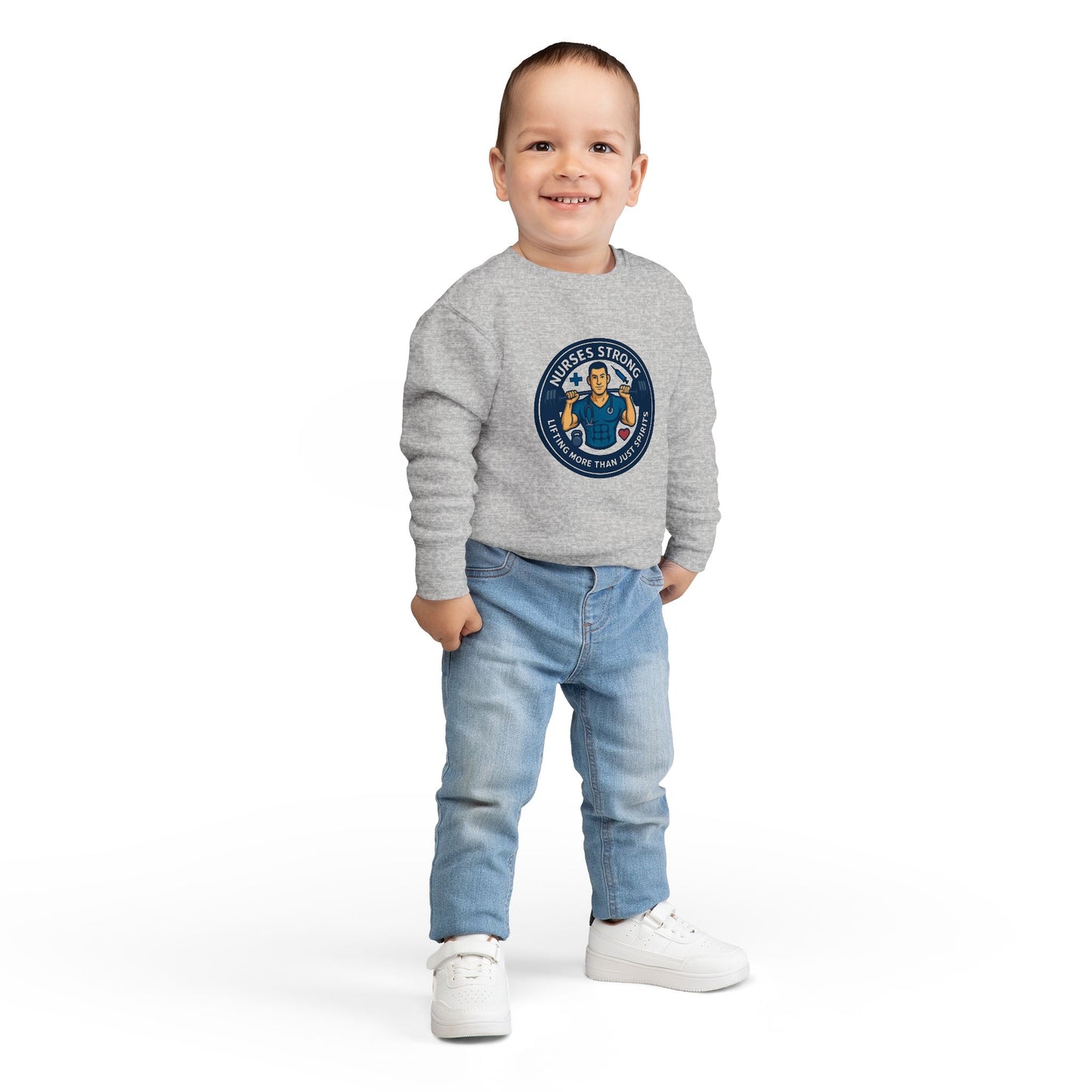 Toddler Nurse Strong Sweatshirt, Kids Nursing Gift, Cute Toddler Activewear, Gift for Future Nurses, Hospital Playwear