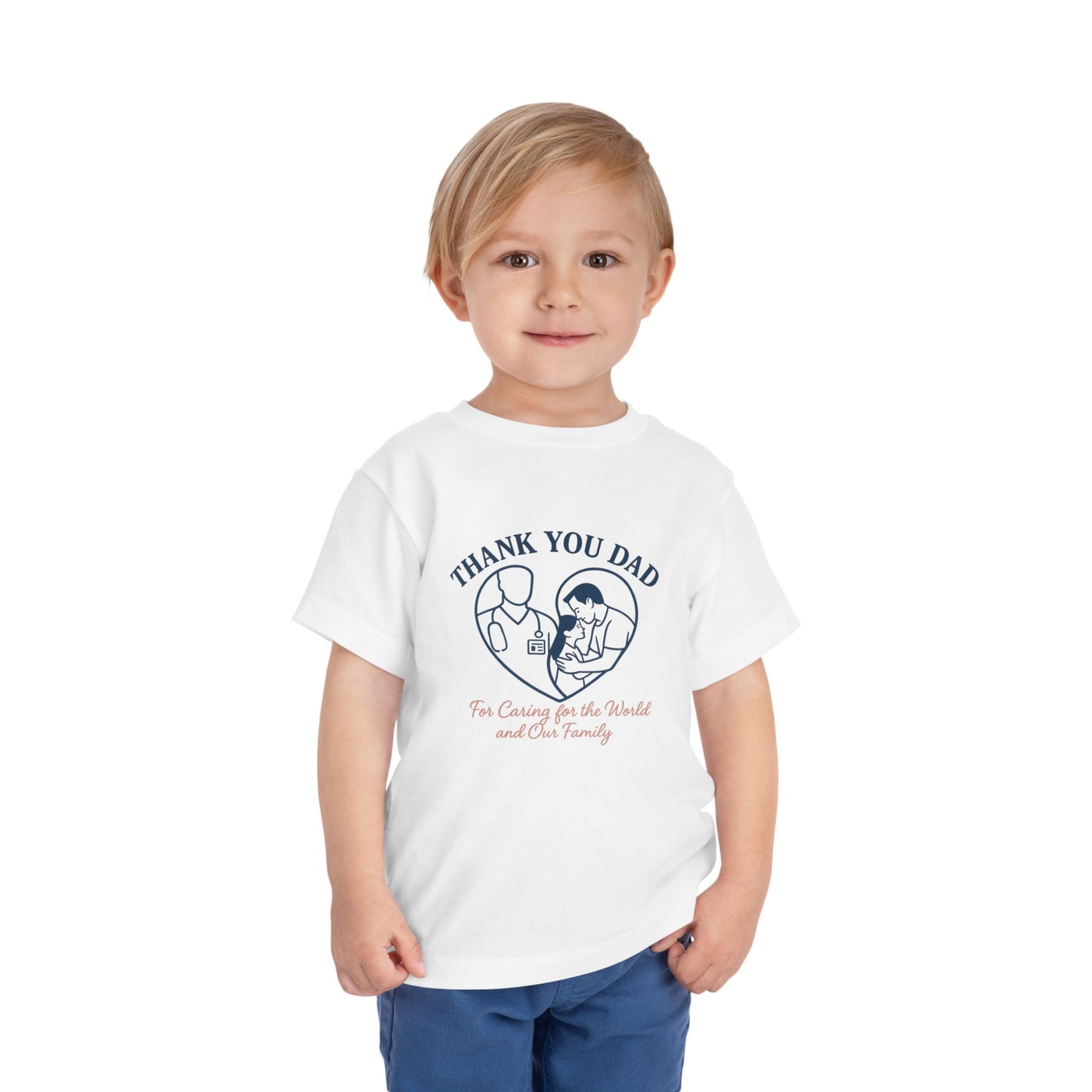 Thank You Dad Toddler Tee, Kids Nurses Appreciation Shirt, Father's Day Gift, Toddler Short Sleeve T-Shirt, Cute Baby Tee