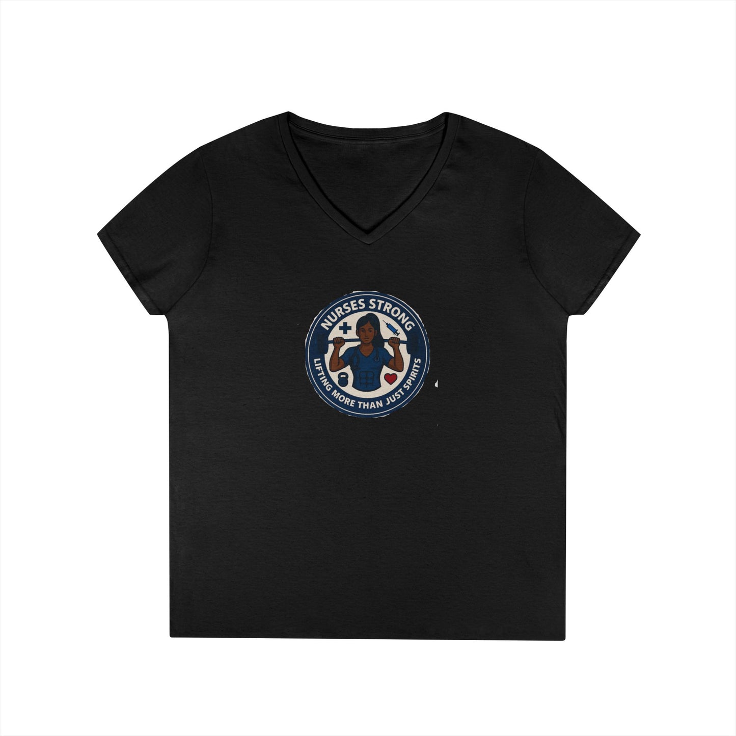Empowering Ladies' V-Neck T-Shirt, Women's Strength Tee, Inspirational Gift, Casual Wear, Workout Shirt, Feminine Style