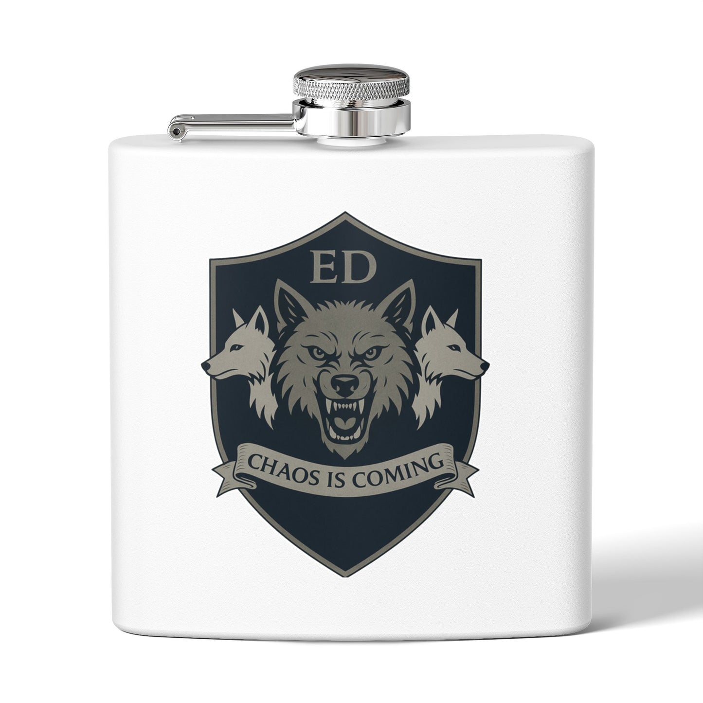 Wolf-Themed Stainless Steel Flask | Custom Engraved Gift for Men, Great for Groomsmen, Camping, Tailgating, Outdoor Adventures, Unique [...]