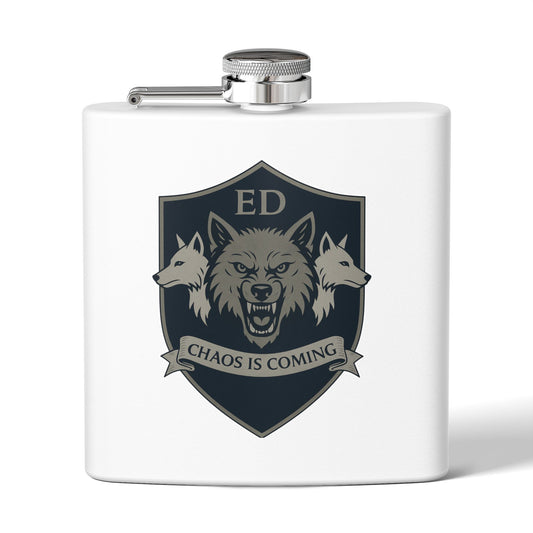 Wolf-Themed Stainless Steel Flask | Custom Engraved Gift for Men, Great for Groomsmen, Camping, Tailgating, Outdoor Adventures, Unique [...]
