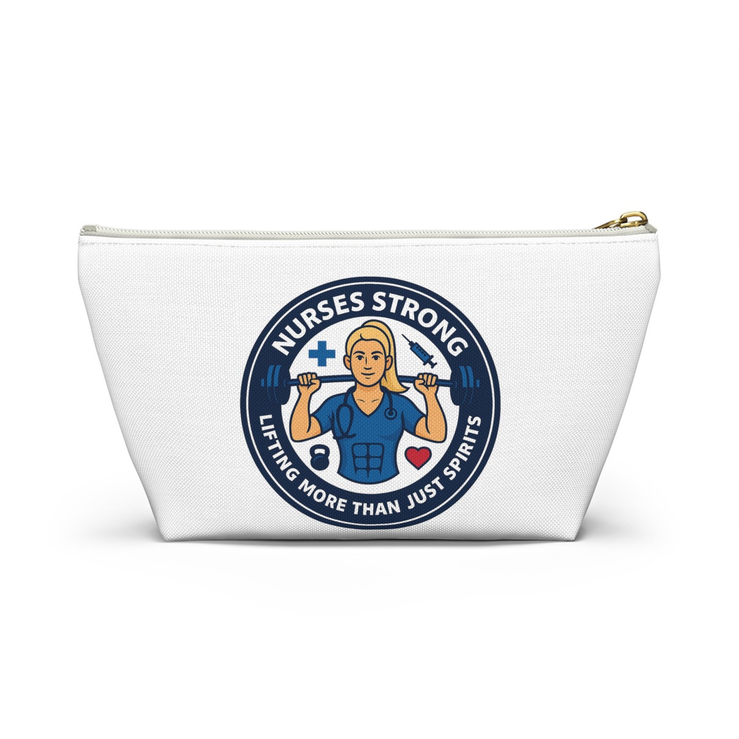 Nurse Accessory Pouch | Inspirational Cosmetic Bag for Healthcare Workers | Gift for Nurses | Strong Female Empowerment