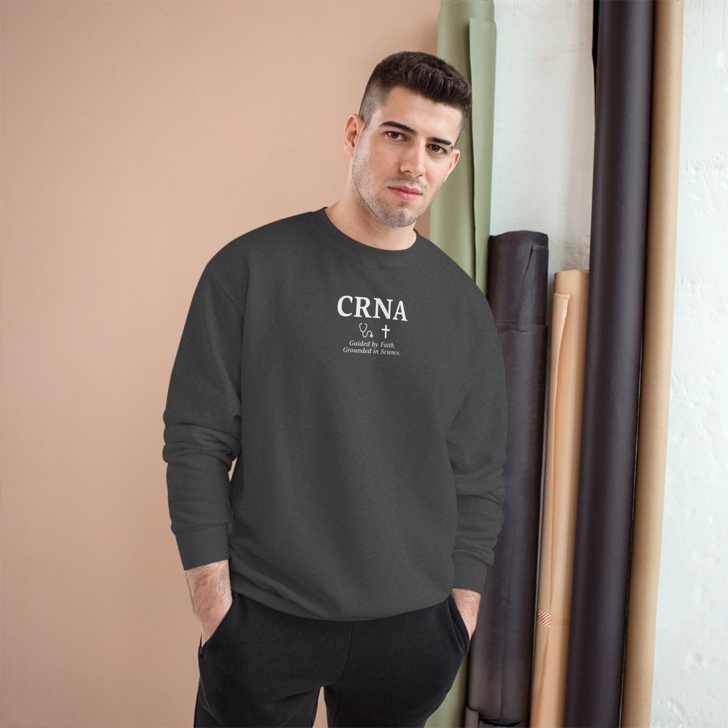 Guided by Faith, Champion Sweatshirt, Cozy Apparel, Inspirational, Perfect Gift for a Graduate