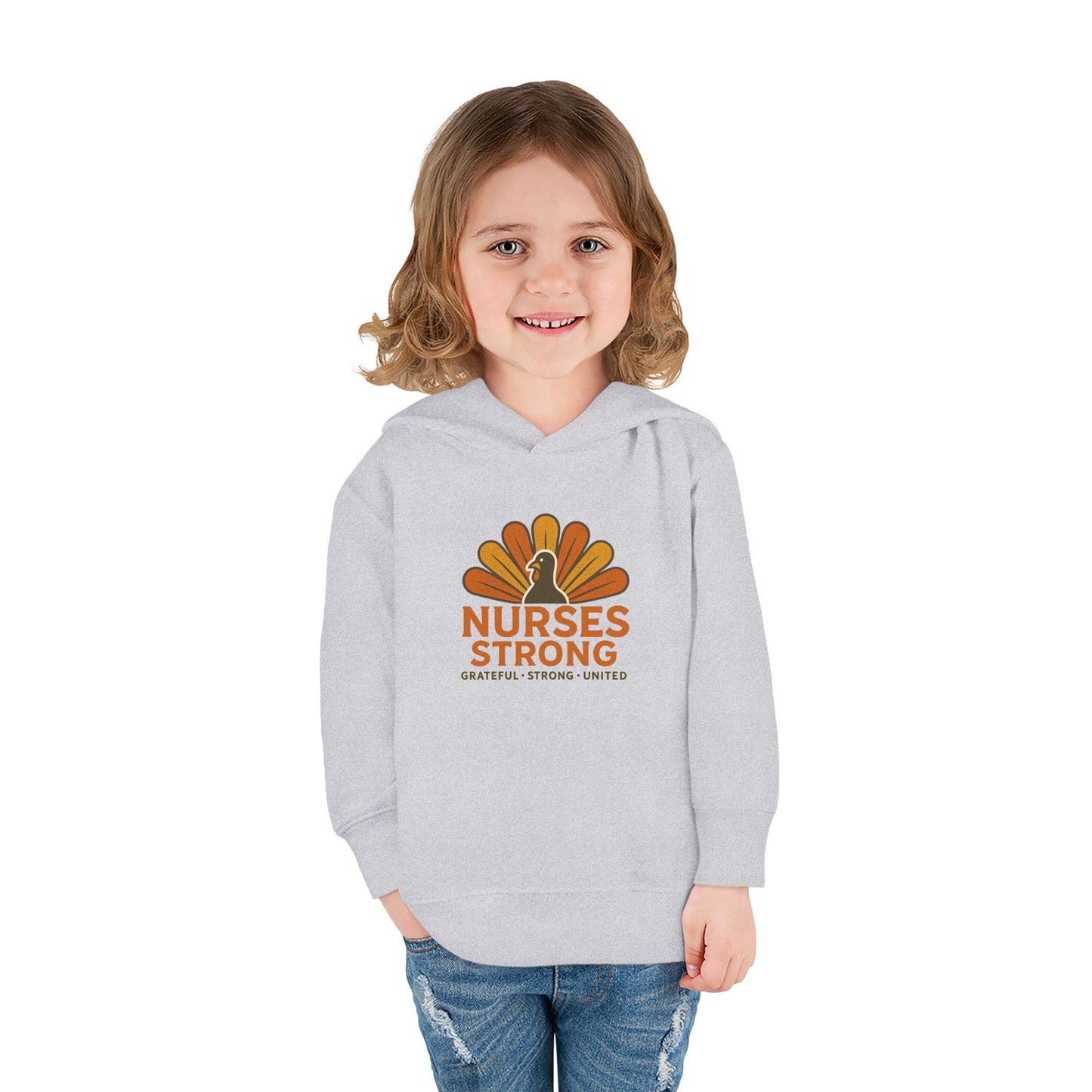 Nurses Strong Toddler Hoodie, Cute Kids Sweatshirt, Thanksgiving Gift, Toddler Fleece Pullover, Support Nurses, Adorable Kids Apparel