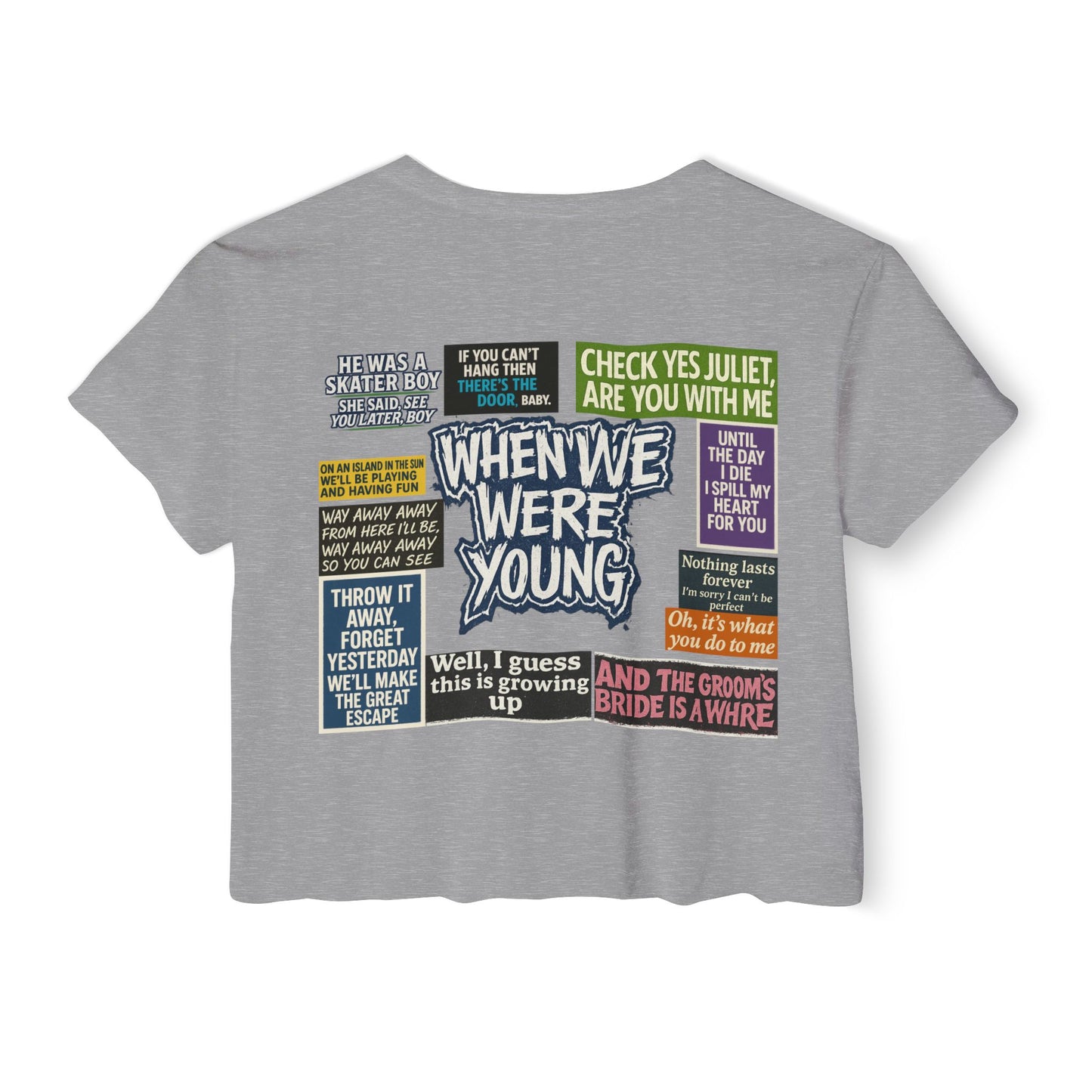 When We Were Young Festival Crop Top, Edgy Crop Tee