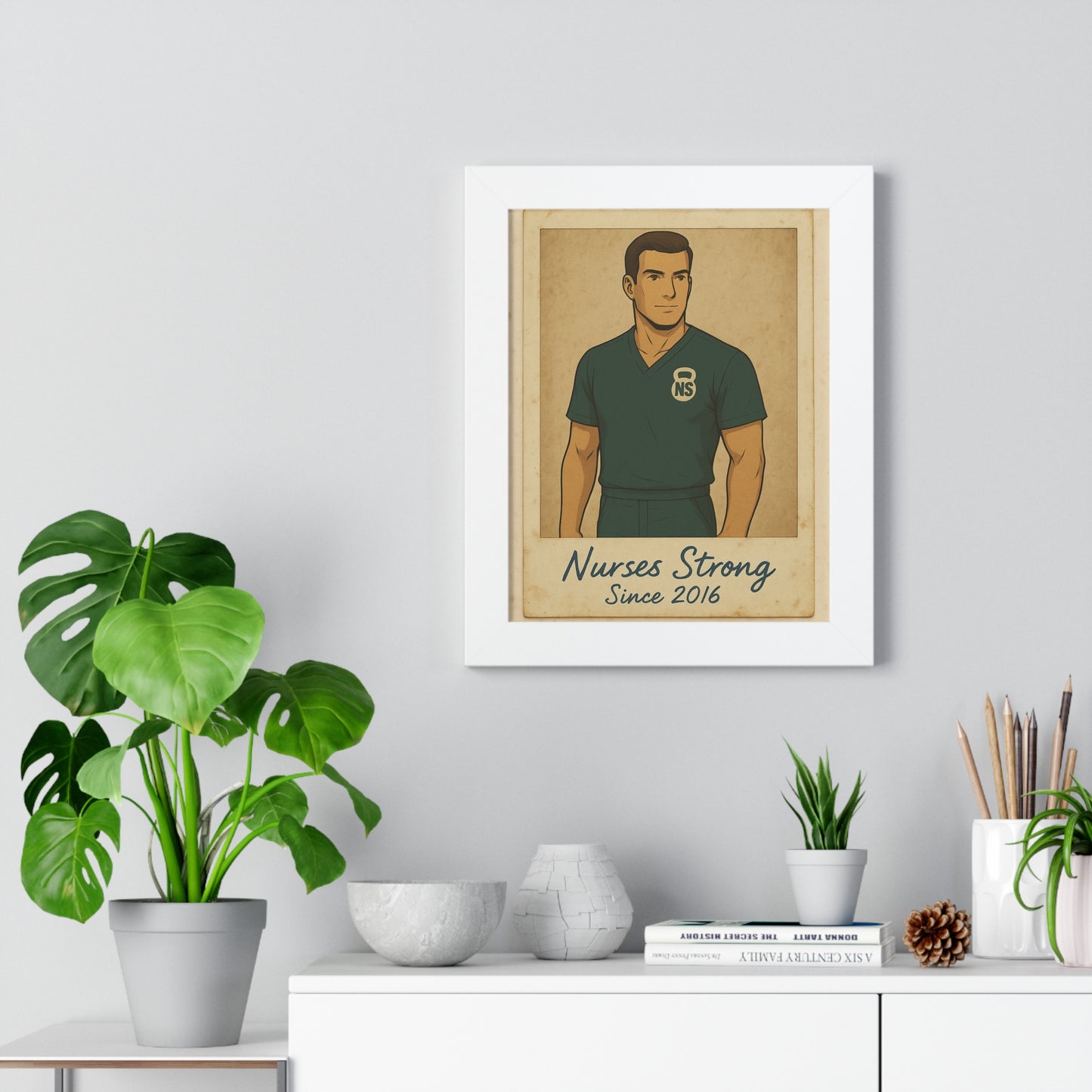 Nurse Tribute Wall Art, Framed Vertical Poster for Healthcare Workers, Inspirational Gift, Home Decor, Nurses Day, Medical Appreciation