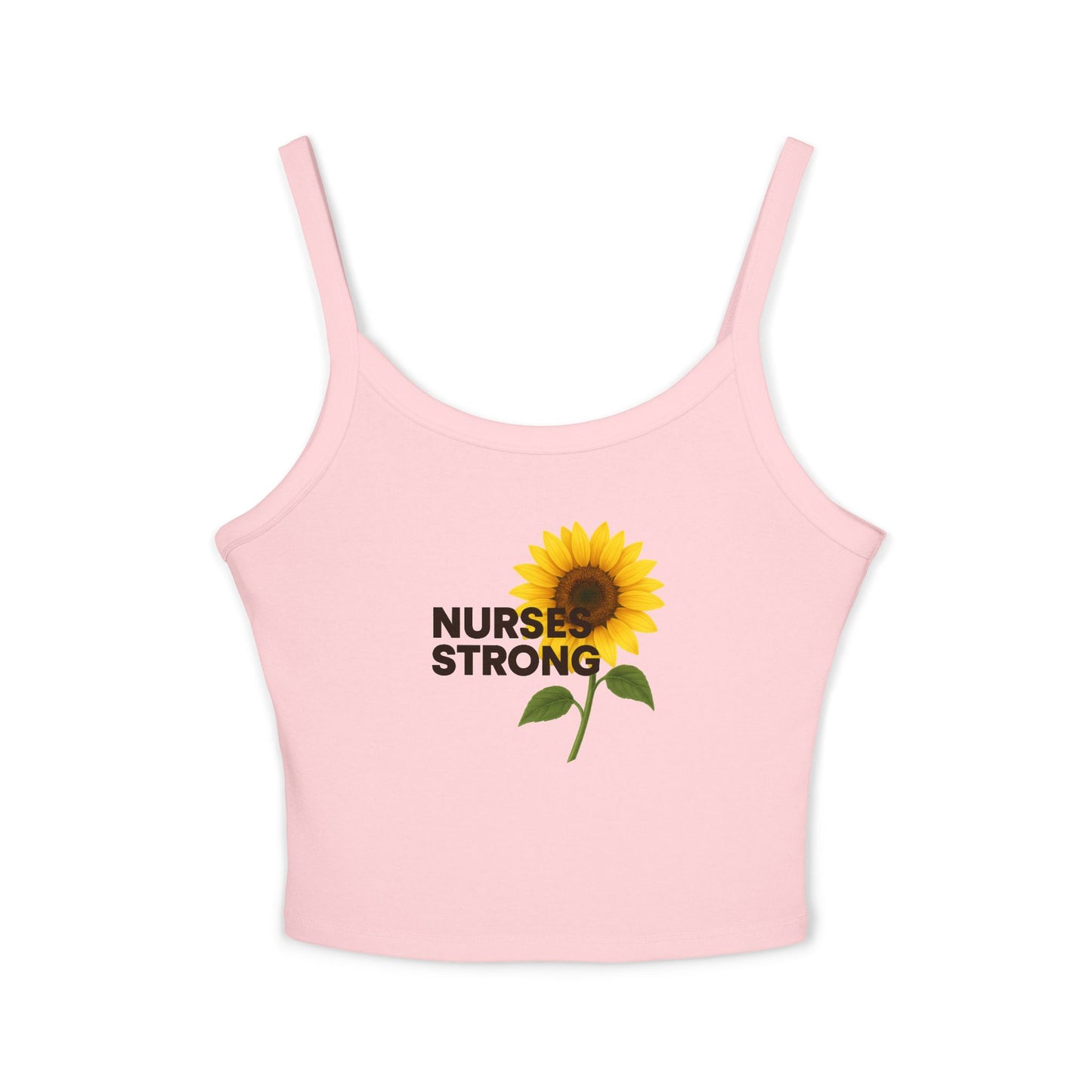 Sunflower Tank Top, Summer Sleeveless Top, Gift for Nurses, Floral Spaghetti Strap Shirt, Motivational Womens Top