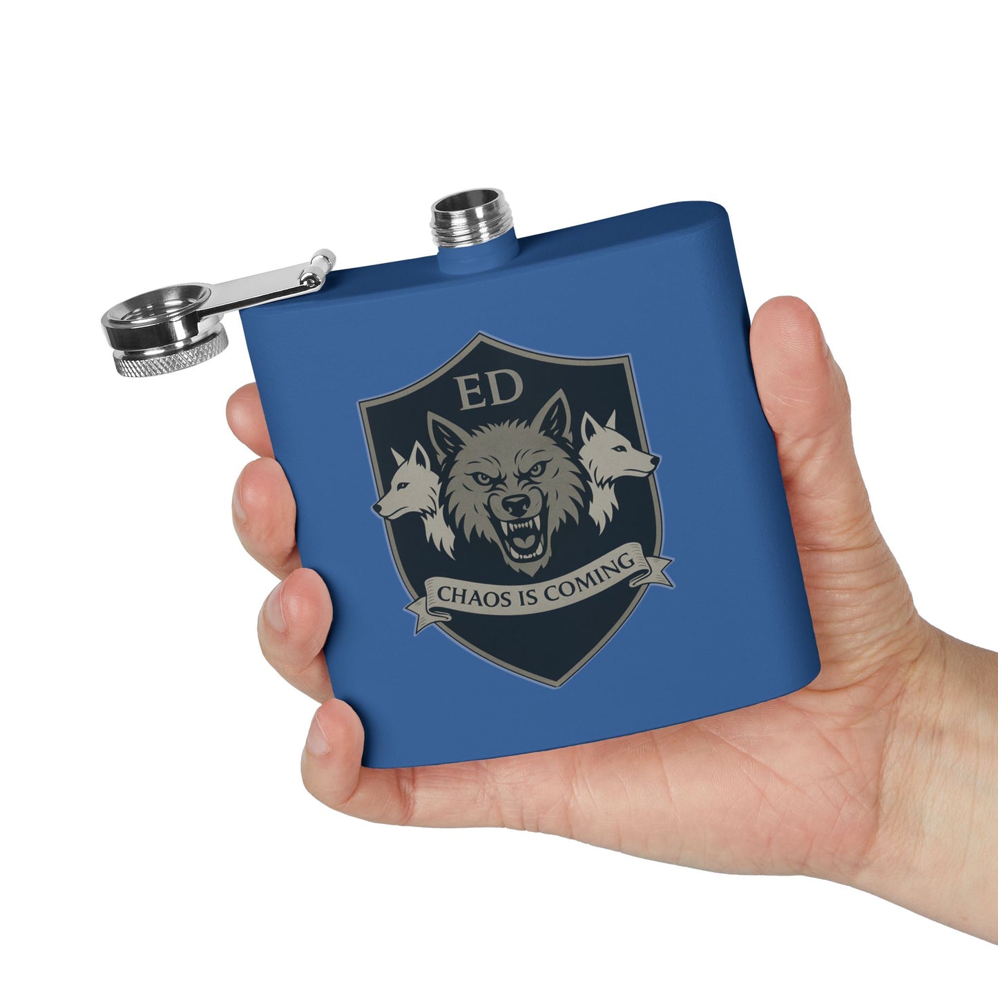 Wolf-Themed Stainless Steel Flask | Custom Engraved Gift for Men, Great for Groomsmen, Camping, Tailgating, Outdoor Adventures, Unique [...]