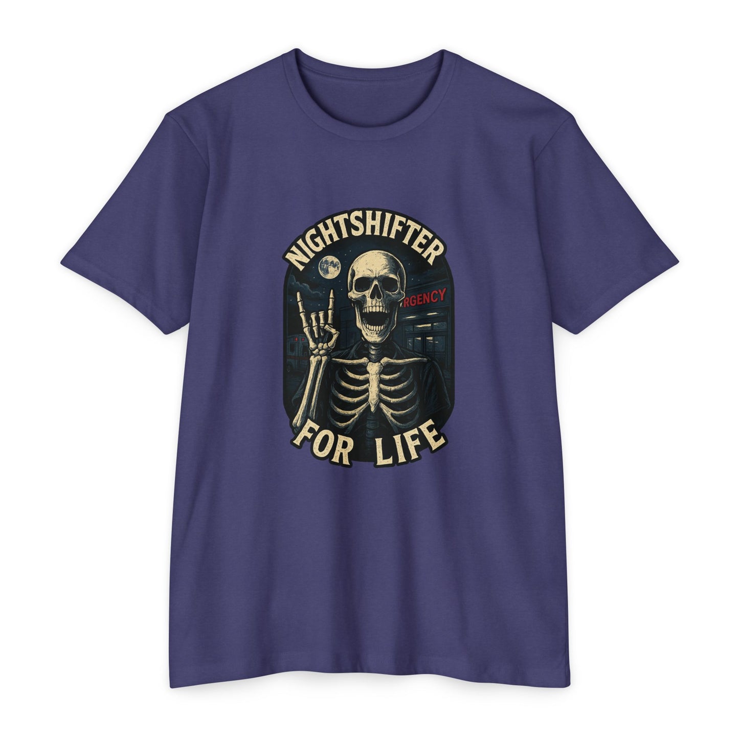 Nightshifter for life T-Shirt, Unisex Graphic Tee for Nurses, Halloween Top, Gift for Night Workers, Casual Wear