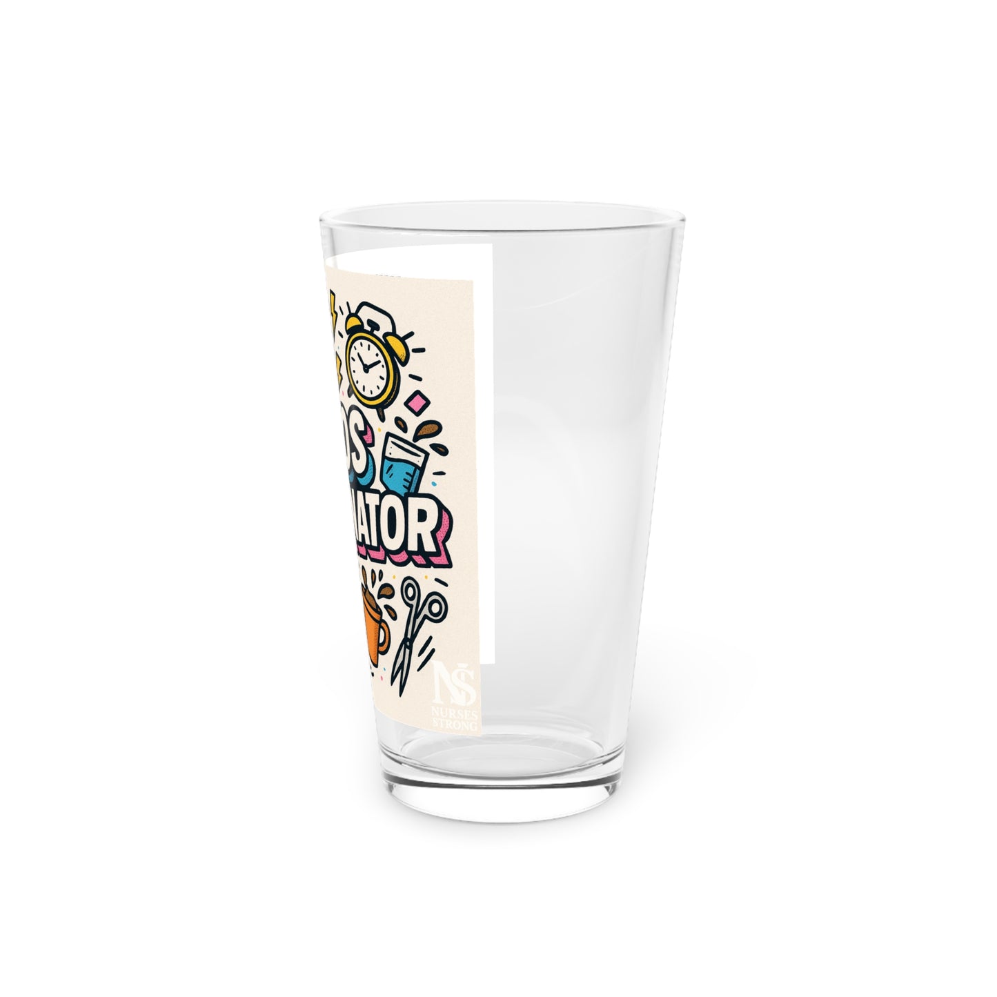 Chaos Coordinator Pint Glass - 16oz, Funny Gift for Moms, Teachers, Office Decor, Birthday Present, Coffee & Tea Lover