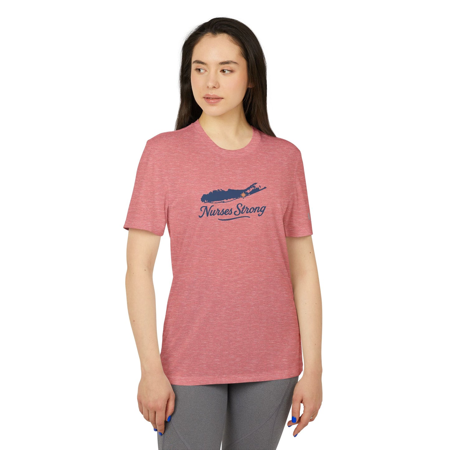 LI Strong NS Adidas Sports Tee, Casual, Activewear, Fitness Gift, Workout Clothing