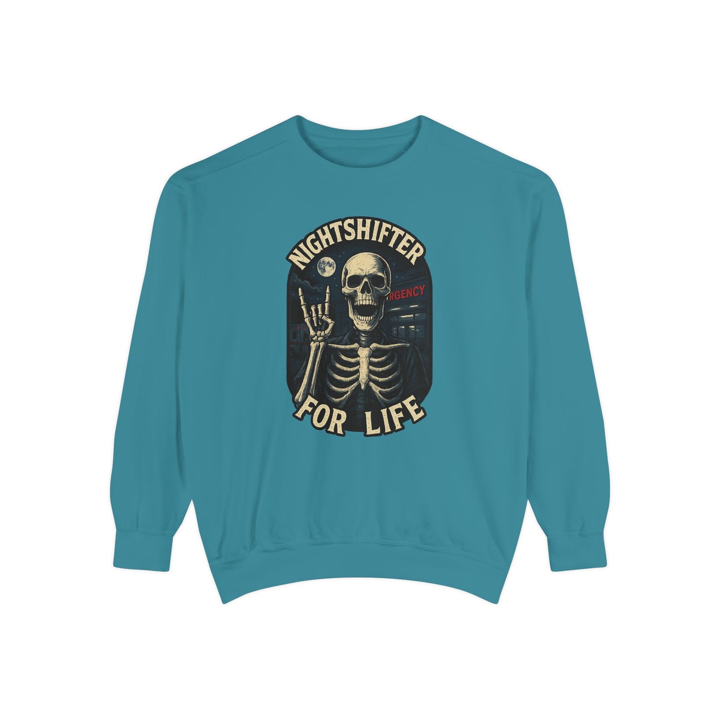 Nightshifter for Life, Unisex Sweatshirt Nurses Strong, Cozy Gift for Healthcare Workers, Casual Wear, Fall Fashion