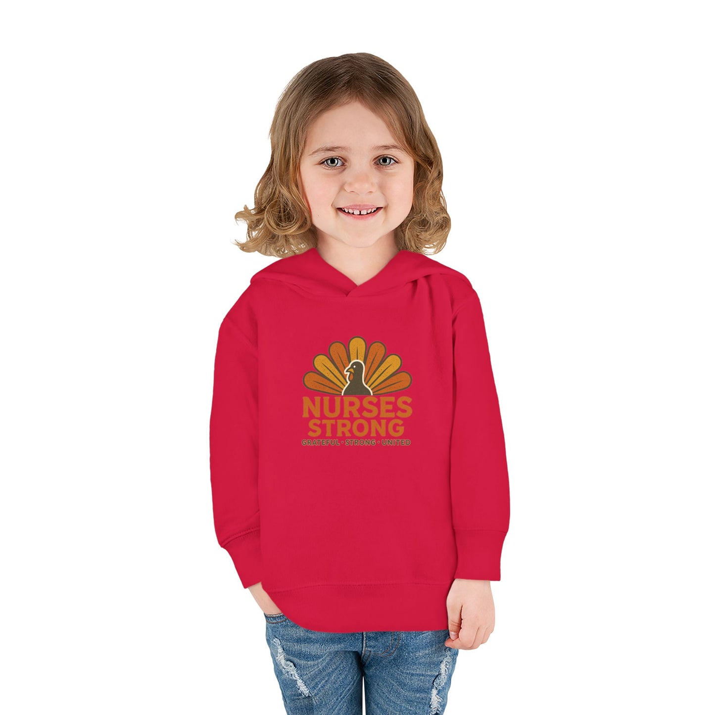 Nurses Strong Toddler Hoodie, Cute Kids Sweatshirt, Thanksgiving Gift, Toddler Fleece Pullover, Support Nurses, Adorable Kids Apparel