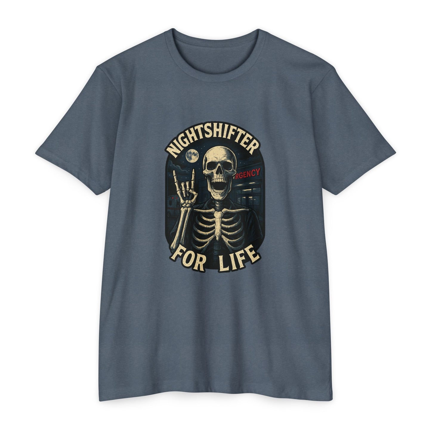 Nightshifter for life T-Shirt, Unisex Graphic Tee for Nurses, Halloween Top, Gift for Night Workers, Casual Wear