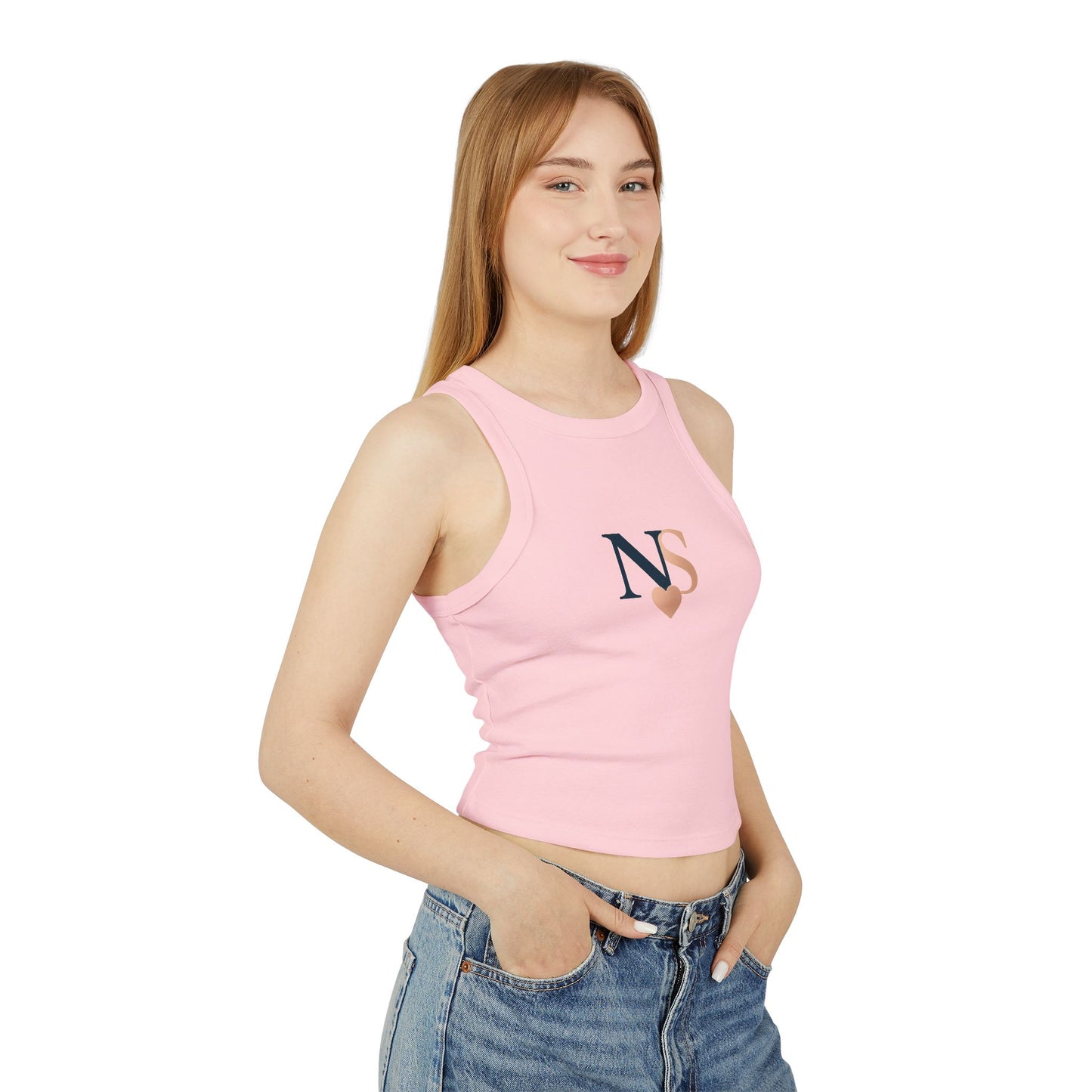 NS Heart Chic Women's Racer Tank Top | Summer Casual Top, Gift for Her, Layering Essential, Workout Apparel