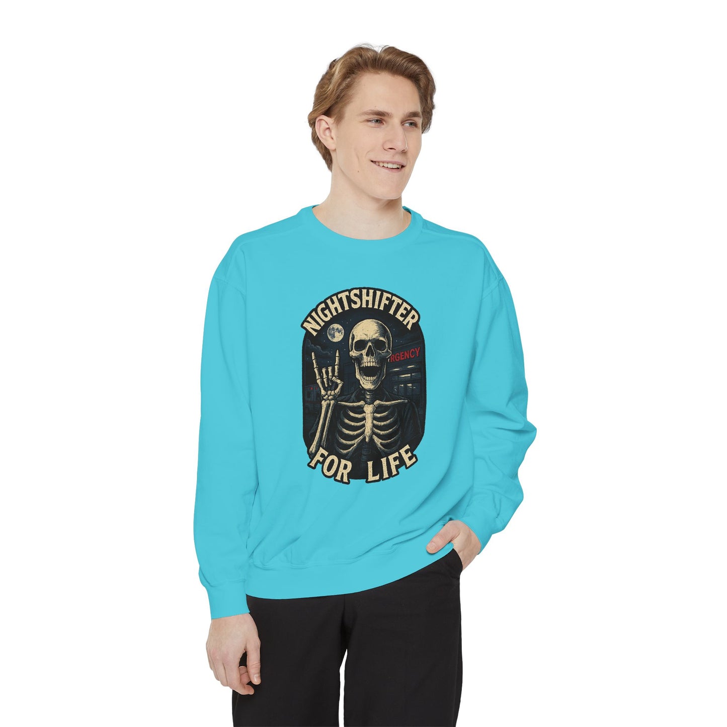 Nightshifter for Life, Unisex Sweatshirt Nurses Strong, Cozy Gift for Healthcare Workers, Casual Wear, Fall Fashion