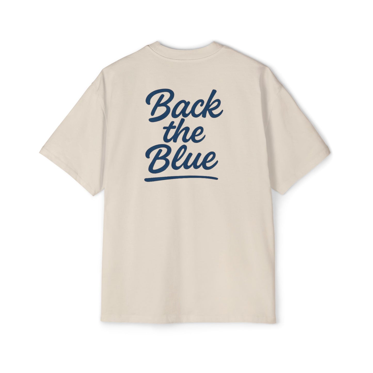 Back the Blue Men's Heavy Oversized Tee, Casual Streetwear Tee
