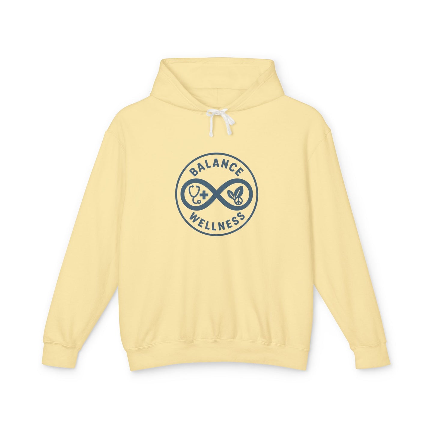 Balance Wellness Design, Cozy Gift for Mindfulness, Lightweight Hooded Sweatshirt, Yoga, Fitness, Relaxation, Self-Care