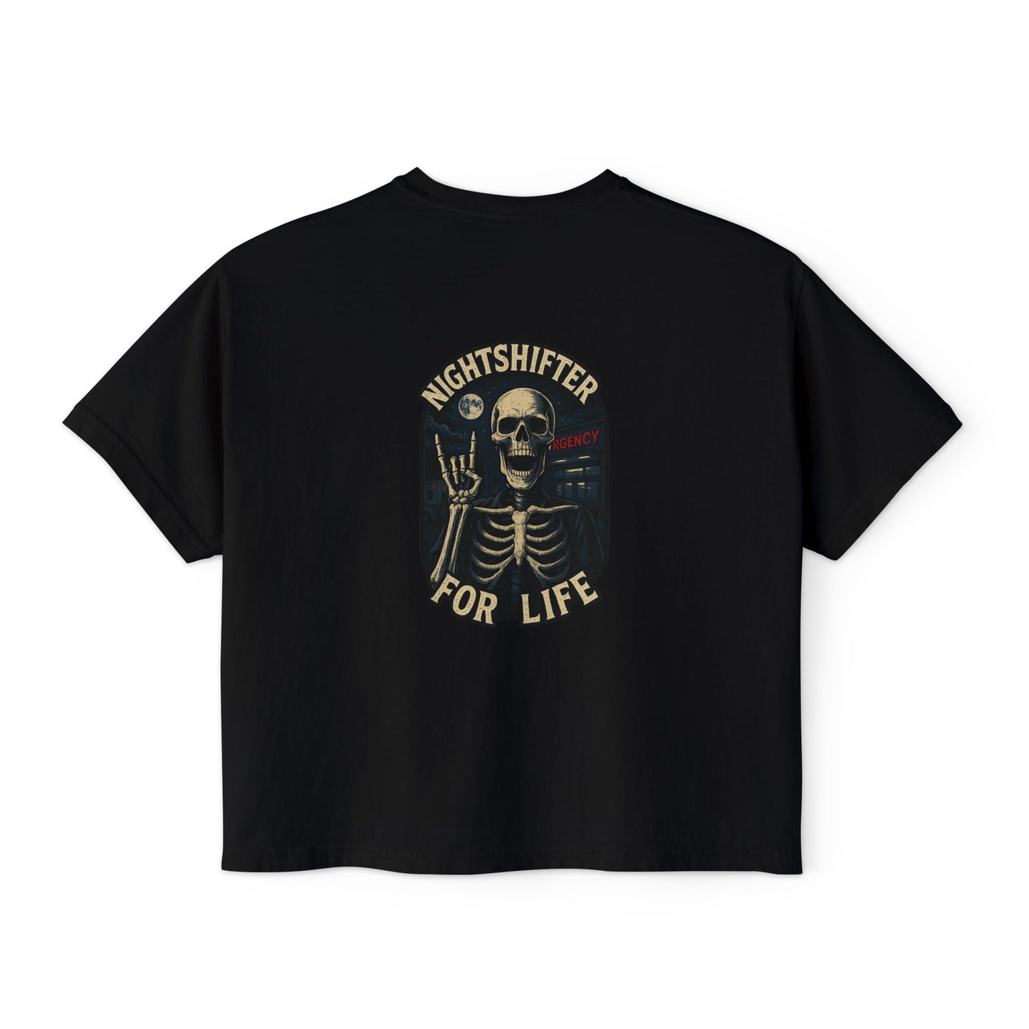 NightShifer for Life Trendy Boxy Tee, Everyday Comfort Top, Relaxed Fit Tee for Women