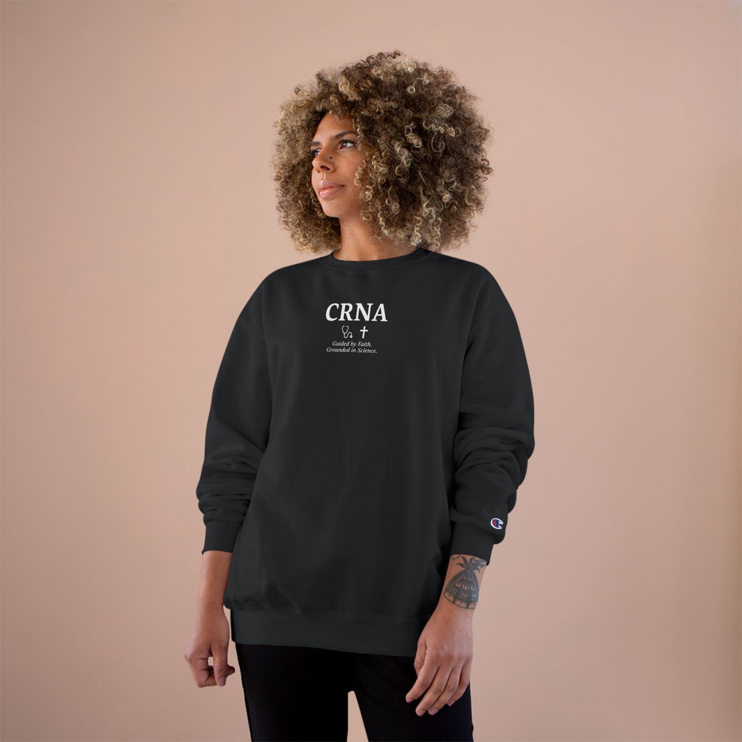 Guided by Faith, Champion Sweatshirt, Cozy Apparel, Inspirational, Perfect Gift for a Graduate